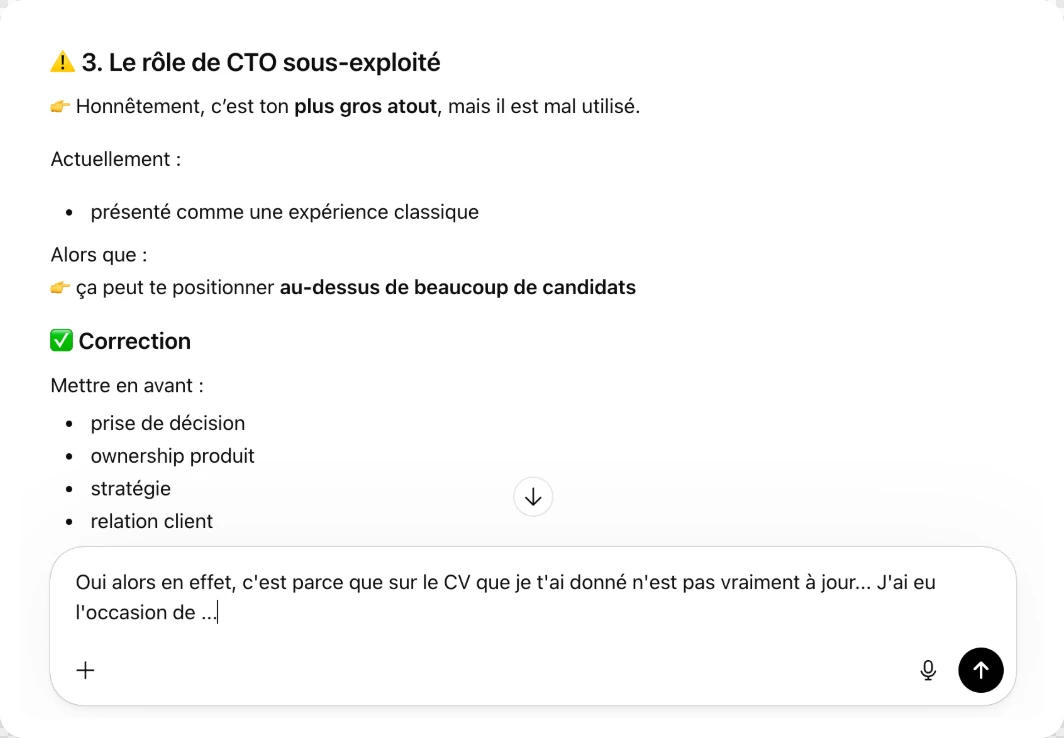 Ajustements successifs des retours IA